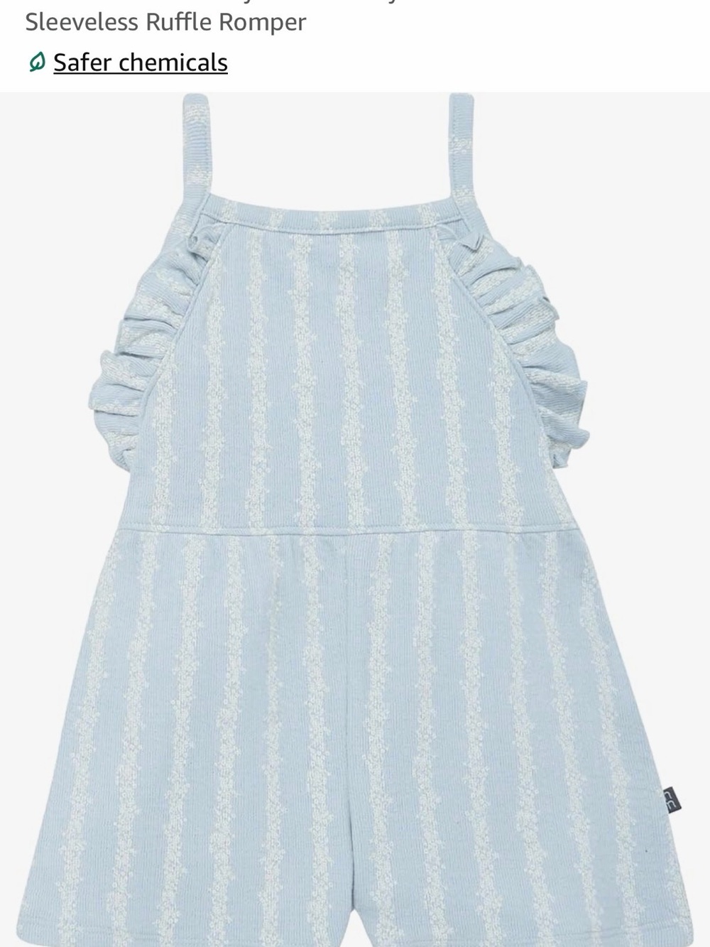 Toddler Light Blue Floral Striped Romper